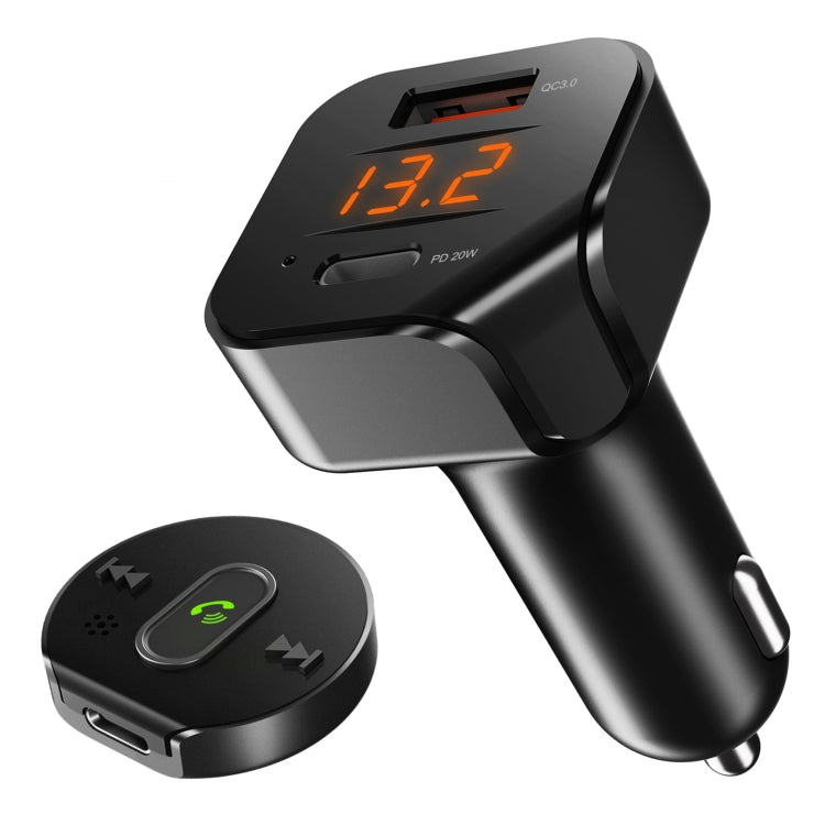 C23 With Remote Control Car Bluetooth Sitrobed Wireless Microphone QC Charger(Black)