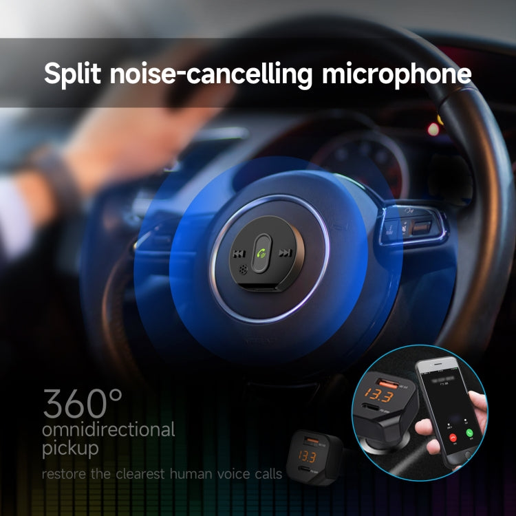 C23 With Remote Control Car Bluetooth Sitrobed Wireless Microphone QC Charger(Black)
