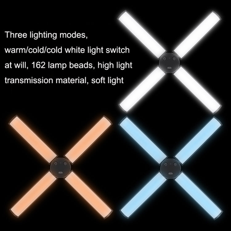 Mobile Phone Portable Beauty Live Four Tube Folding Fill Light, Style: Wire Control Model