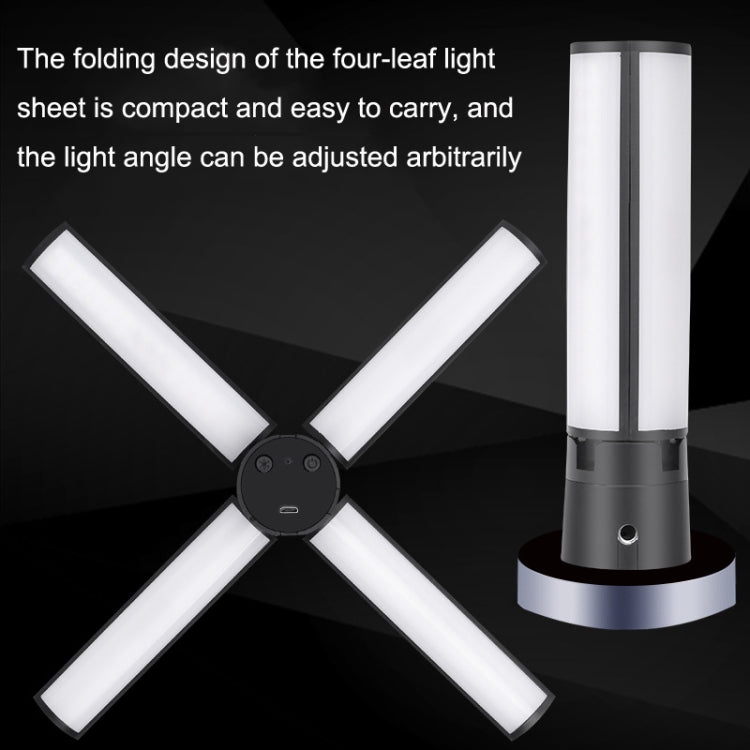 Mobile Phone Portable Beauty Live Four Tube Folding Fill Light, Style: Charging Model