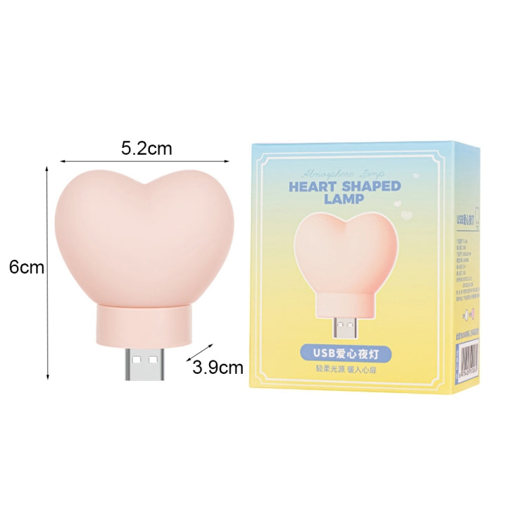 TL20A Love Shape USB Mini Night Light Portable Silicone Decorative Lamp, Spec: Plug-in