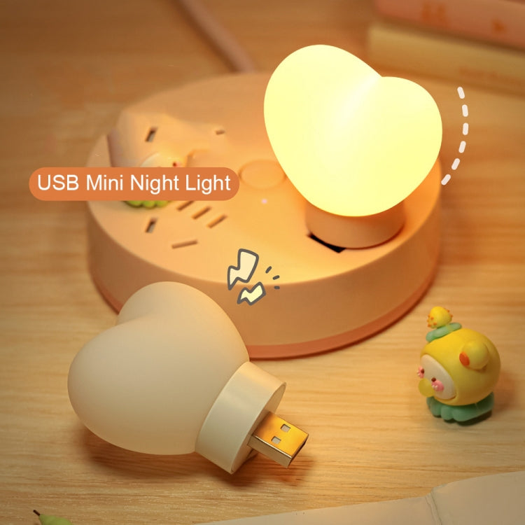 TL20A Love Shape USB Mini Night Light Portable Silicone Decorative Lamp, Spec: Plug-in
