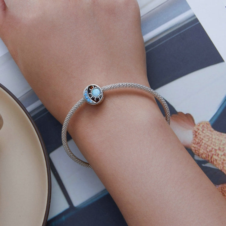 SCC2418 Sterling Silver S925 Sun Star Moon Opal Bracelet Beads