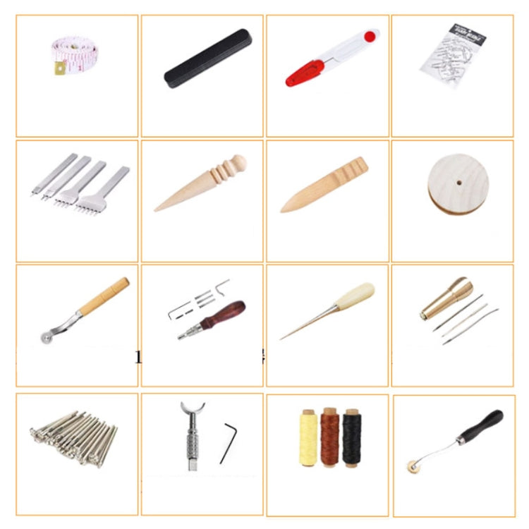 48 In 1 Handmade Leather DIY Tool Set Sewing Craft Tool Set