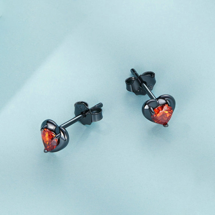 SCE1526 Sterling Silver S925 Black Gold Plated Zirconia Dark Love arrings