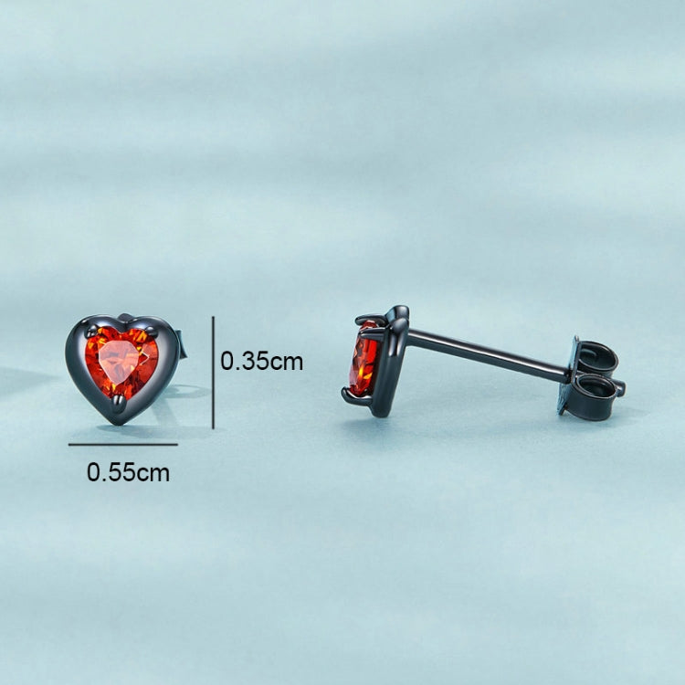 SCE1526 Sterling Silver S925 Black Gold Plated Zirconia Dark Love arrings