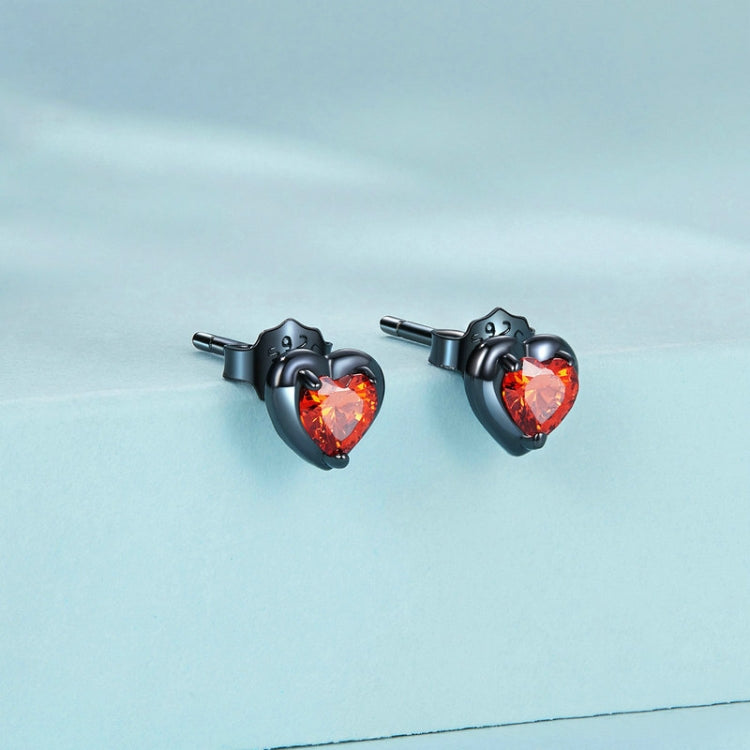 SCE1526 Sterling Silver S925 Black Gold Plated Zirconia Dark Love arrings