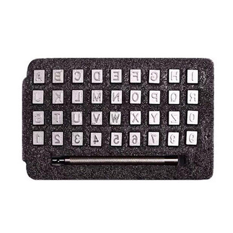 36 In 1 Leather English Print Punch Digital Seal Craft Leather Carving Tools, Size: 6.5mm