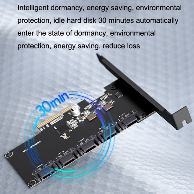 PCIE X4 To 5 Ports SATA3.0 Rotary Card Computer Desktop Solid State Hard Disk