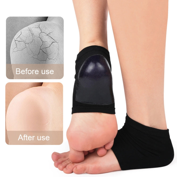 007 2pairs Silicone Anti-cracked Heel protector Moisturizing Non-slip Socks