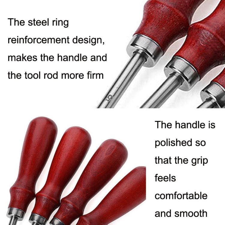 ER015 DIY Craft Leather Carving Leather Round Corner Tool Wood Handle Repair Device 1.2mm