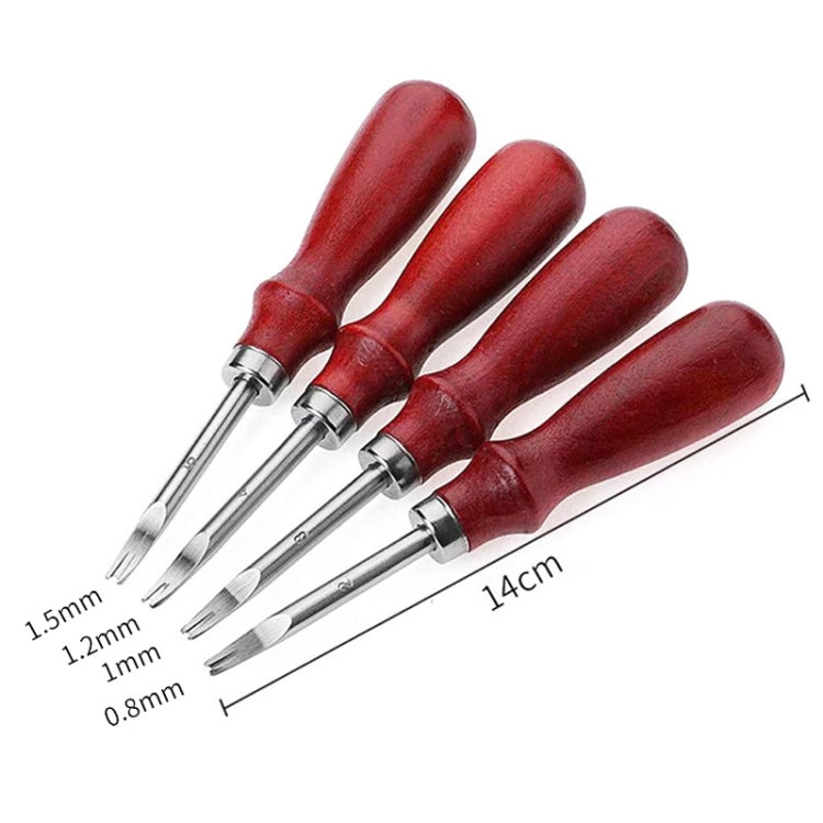 ER015 DIY Craft Leather Carving Leather Round Corner Tool Wood Handle Repair Device 1.6mm