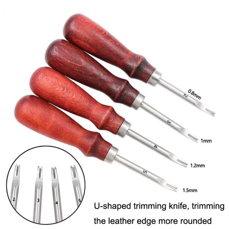 ER015 DIY Craft Leather Carving Leather Round Corner Tool Wood Handle Repair Device 1.6mm