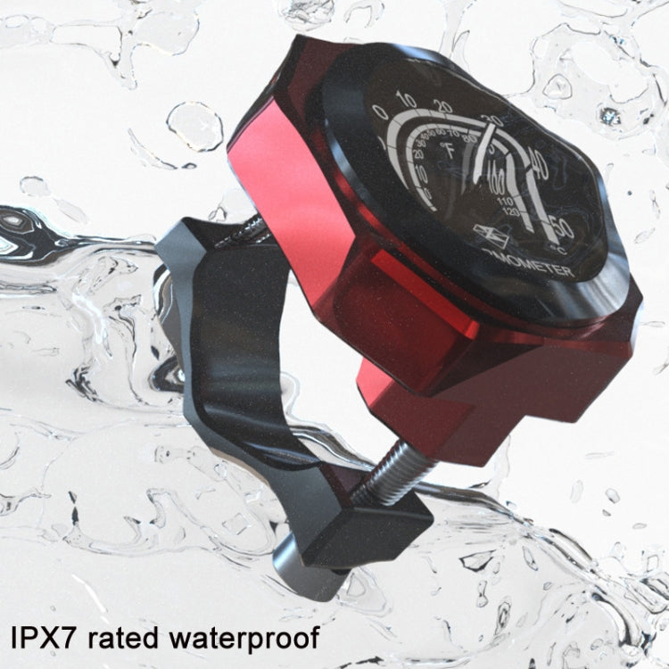 L1 Motorcycles Waterproof Outdoor Clock Temperature Gauge, Color: Clocks Black Red