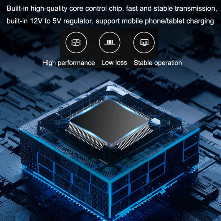 HS081 USB3.0 HUB 7 Ports Computers Separator Independent Switch Button Read Hard Disk(Black)