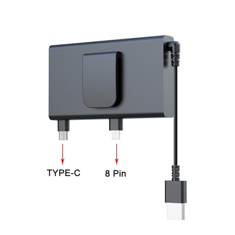 Multifunctional Dual Cable Retractable Car Rear Seat USB Charger(8 Pin+Type-c)