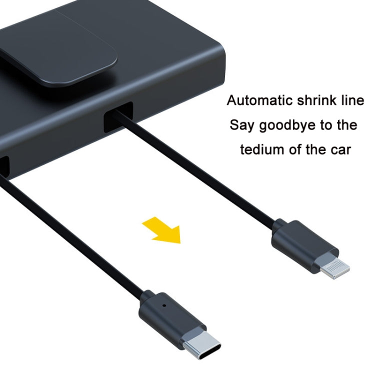 Multifunctional Dual Cable Retractable Car Rear Seat USB Charger(8 Pin+Type-c)