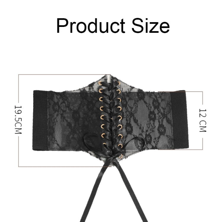 Extra-Wided Lace Decorative Dress shirt Stretch Elastic Tied Belt