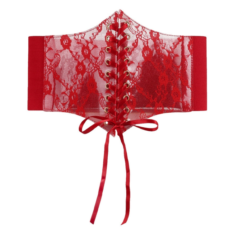 Extra-Wided Lace Decorative Dress shirt Stretch Elastic Tied Belt