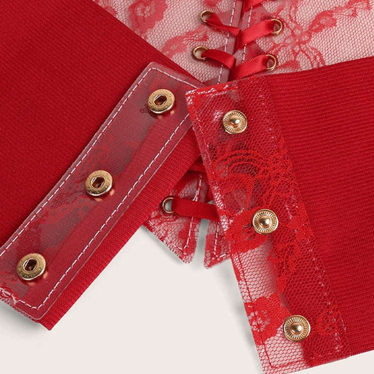 Extra-Wided Lace Decorative Dress shirt Stretch Elastic Tied Belt