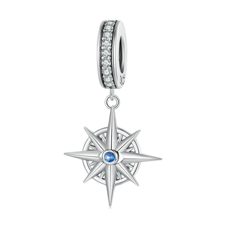 SCC2422 S925 Sterling Silver Sparkling Zircon Devils Eye Compass Bracelet Beads