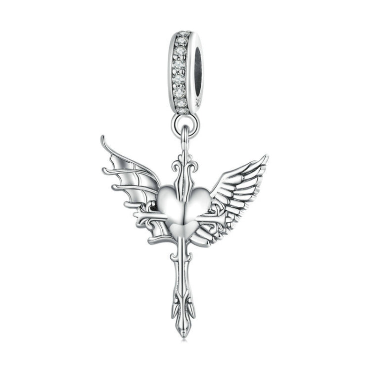 SCC2423 S925 Sterling Silver Angel and Demon Zircon Bracelet Beads