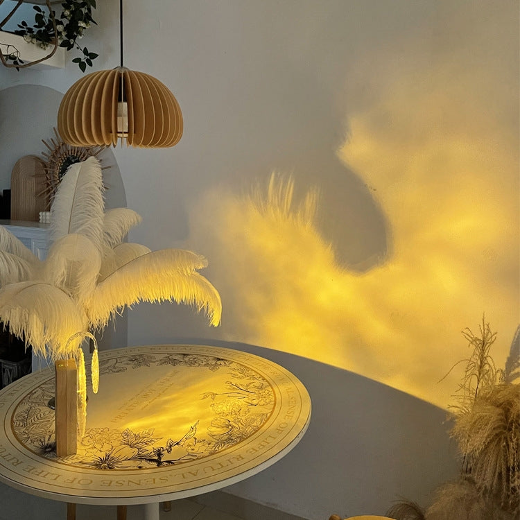 GD-GY01 Rotatable Water Ripple Wooden Atmosphere Decorative Lamp, Spec: 5V Charging