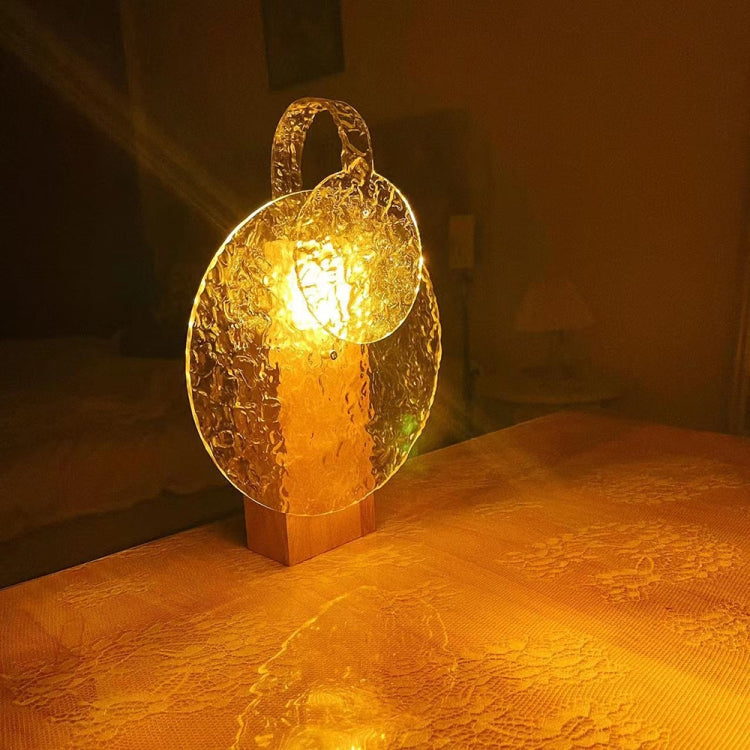 GD-GY01 Rotatable Water Ripple Wooden Atmosphere Decorative Lamp, Spec: Smart Plug-in