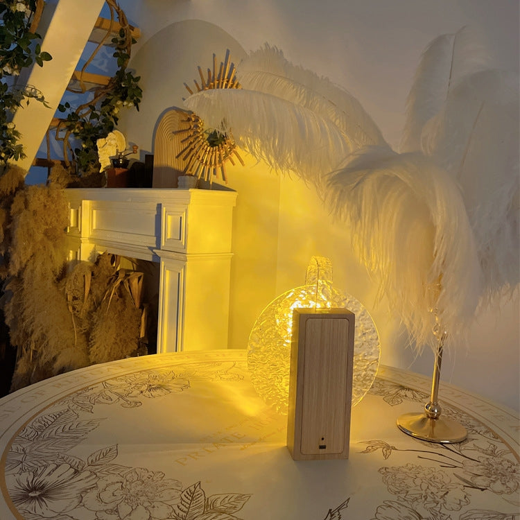 GD-GY01 Rotatable Water Ripple Wooden Atmosphere Decorative Lamp, Spec: Smart Plug-in