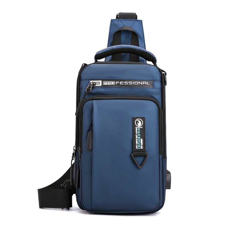 HAOSHUAI 1100-17 Men Chest Bag Casual Shoulder Mesengers Bag USB Charging Chest Bag