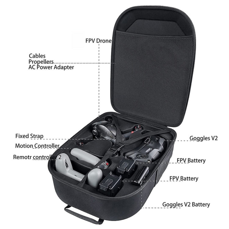 For DJI FPV Drone Backpack Waterproof Storage Bag(Black)
