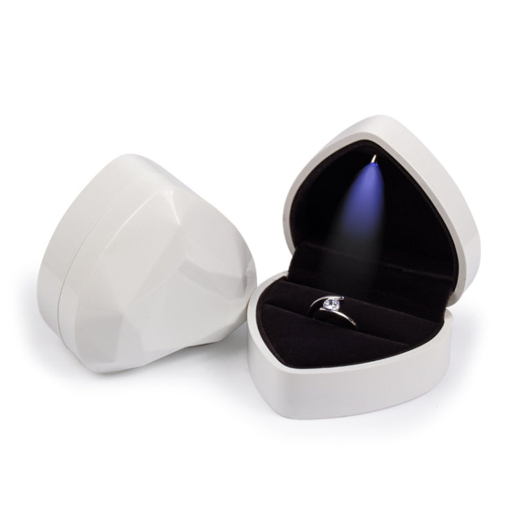 017015-20 Heart-shaped LED Light Ring Necklace Storage Box without Jewelry, Spec: Ring