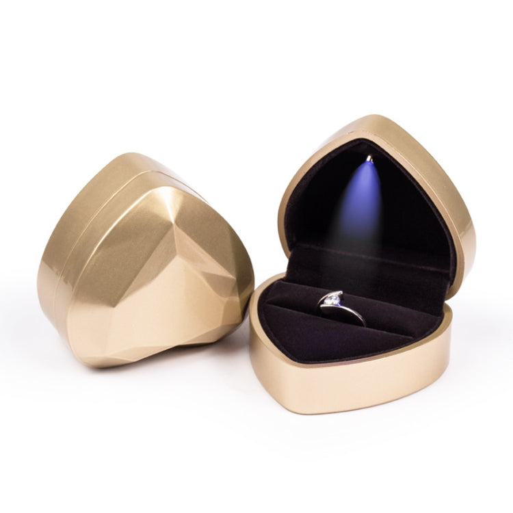 017015-20 Heart-shaped LED Light Ring Necklace Storage Box without Jewelry, Spec: Ring