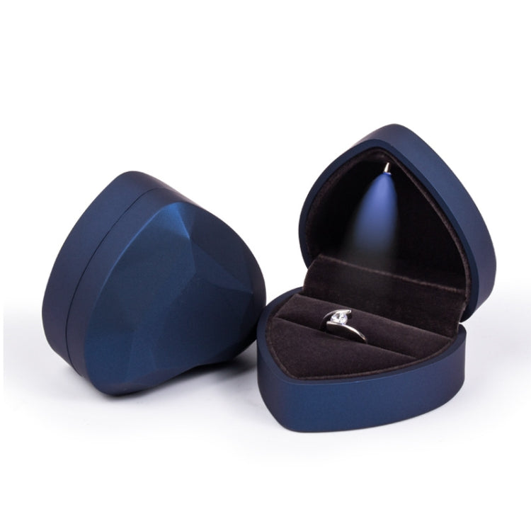 017015-20 Heart-shaped LED Light Ring Necklace Storage Box without Jewelry, Spec: Ring