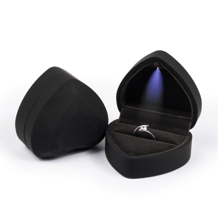 017015-20 Heart-shaped LED Light Ring Necklace Storage Box without Jewelry, Spec: Ring
