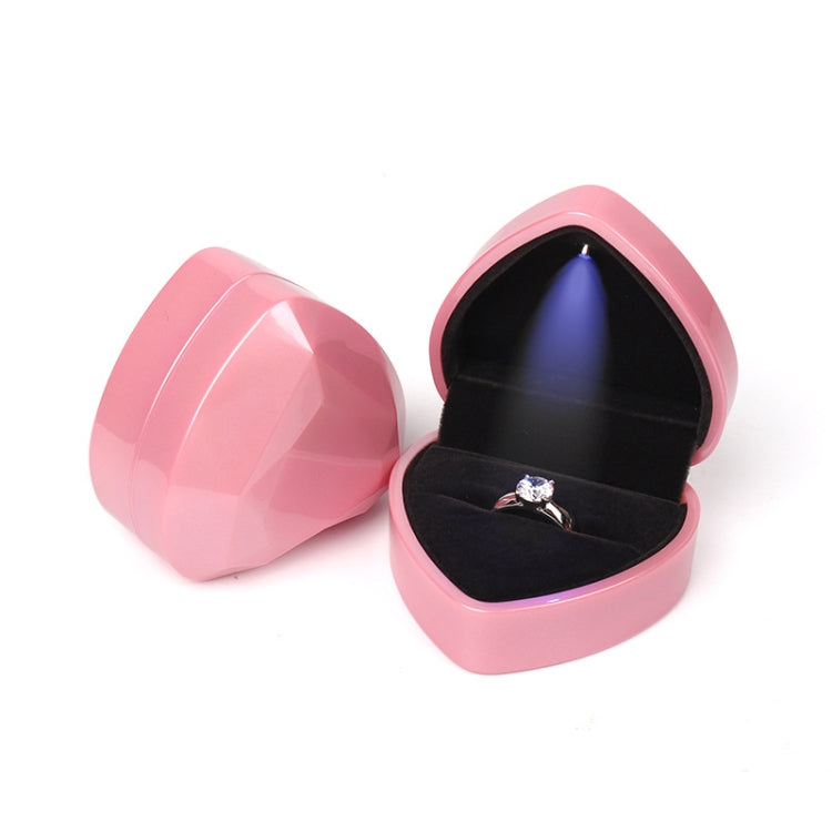 017015-20 Heart-shaped LED Light Ring Necklace Storage Box without Jewelry, Spec: Ring
