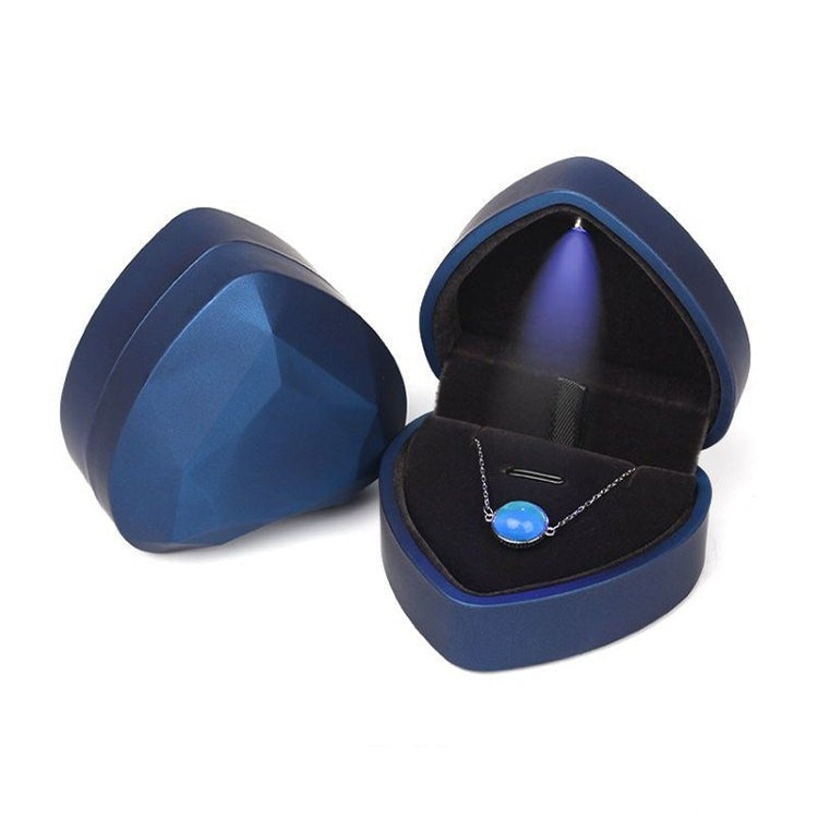 017015-20 Heart-shaped LED Light Ring Necklace Storage Box without Jewelry, Spec: Pendant