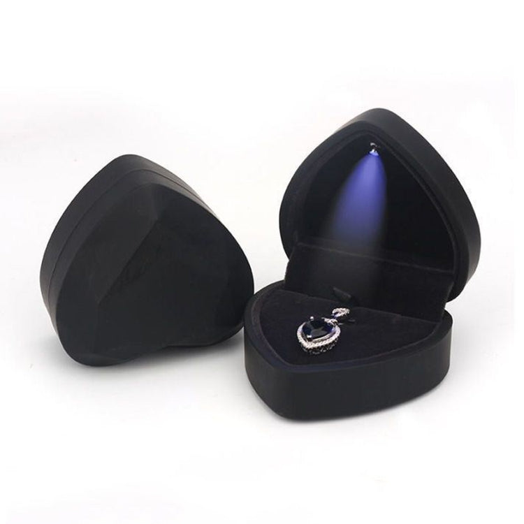 017015-20 Heart-shaped LED Light Ring Necklace Storage Box without Jewelry, Spec: Pendant