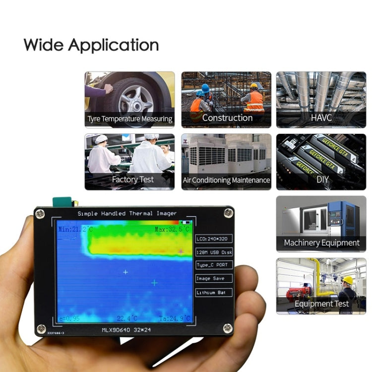 MLX90640 2.8-Inch LCD Digital Infrared Thermal Imaging Inspection Tool