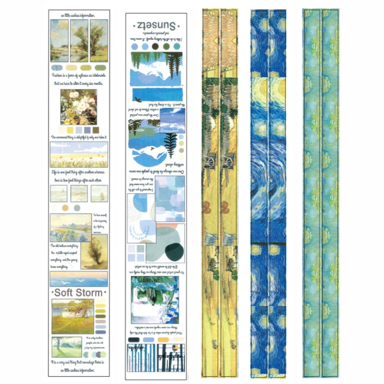 Oil Painting Series Washi Tape Gift Box Handbook DIY Decorative Stickers