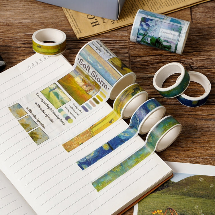 Oil Painting Series Washi Tape Gift Box Handbook DIY Decorative Stickers