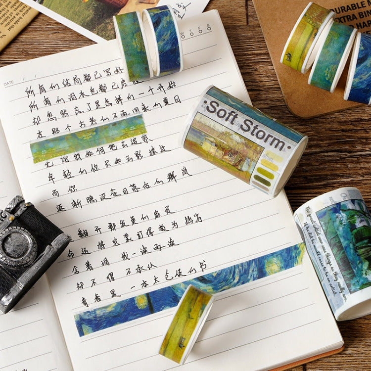 Oil Painting Series Washi Tape Gift Box Handbook DIY Decorative Stickers