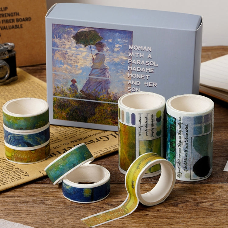 Oil Painting Series Washi Tape Gift Box Handbook DIY Decorative Stickers