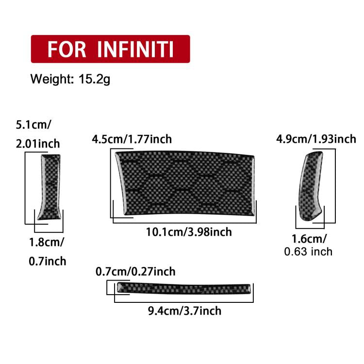 For Infiniti G37/G25/Q60 4pcs /Set Right-Hand Drive Steering Wheel Button Left Cover Sticker - Black