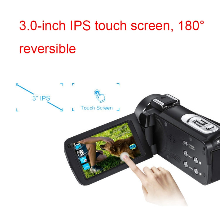 DV-06 2.7K 48 Million HD Reversible LED Light Digital Video Camera With Remote Control(Standard)
