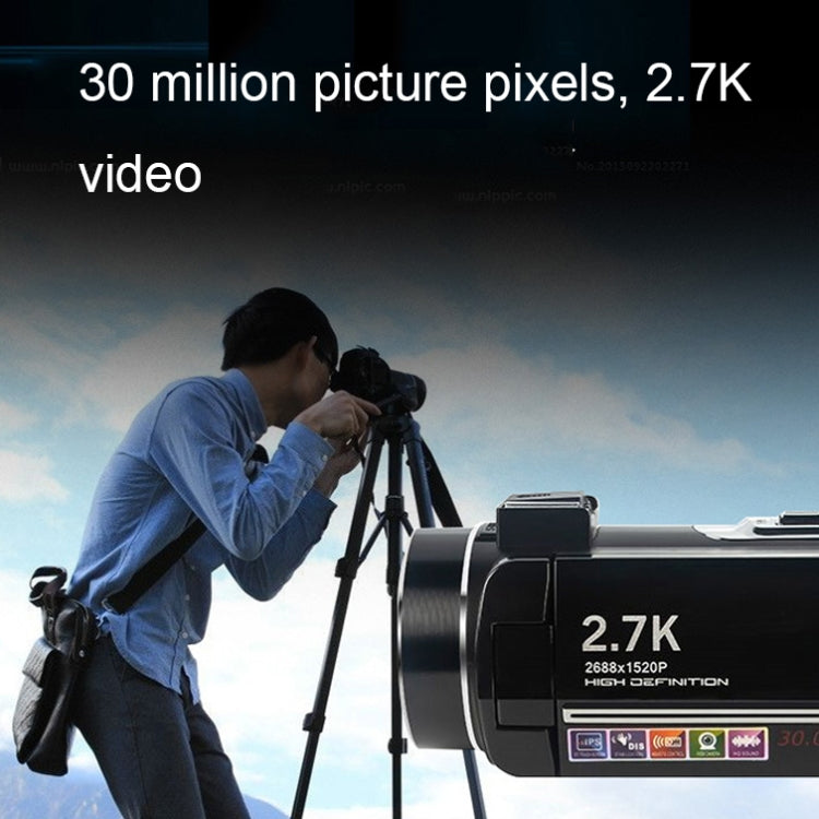 DV-06 2.7K 48 Million HD Reversible LED Light Digital Video Camera With Remote Control(Standard)