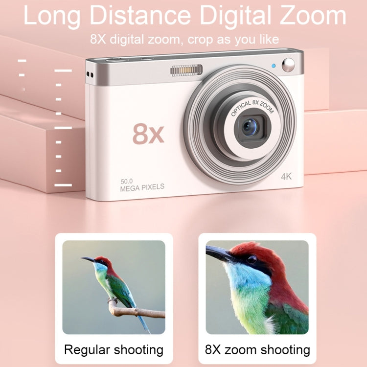 C13 2.88 inch 4K 8X Optical Zoom Telescopic Lens HD Digital Camera, Spec: Black+Card Reader+16G