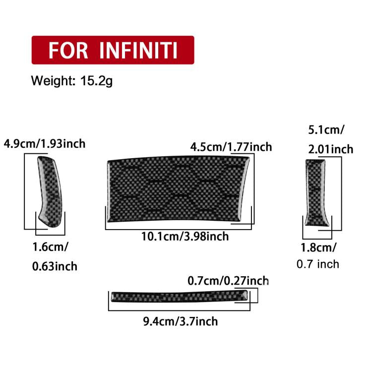 For Infiniti G37/G25/Q60 4pcs /Set Left-hand Drive Steering Wheel Button Left Cover Sticker - Black