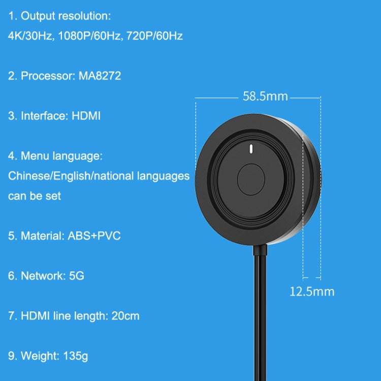 R8 5G For Google Chromecast Wireless WiFi Display Dongle Receiver 1080P HDMI TV Stick