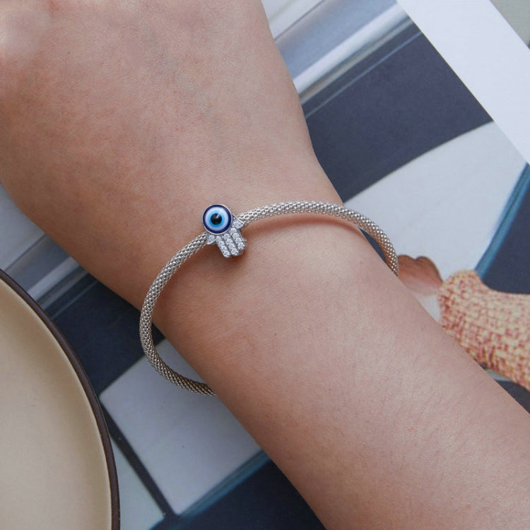 BSC730 S925 Sterling Silver Hand of Fatima Zircon Bracelet Beads